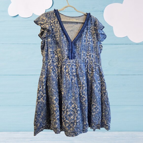 VINEYARD VINES Scarf Print Pintuck Cotton Blend Minidress Sz XL - Picture 4 of 8